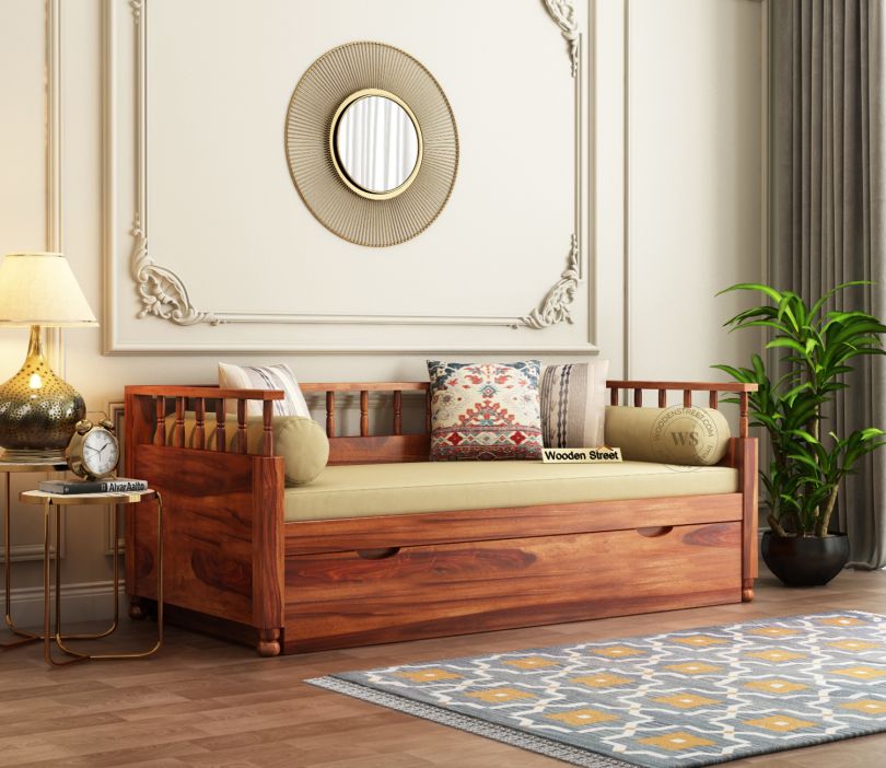 Front Image 1 - Dicaprio Divan with Mattress (Honey Finish)