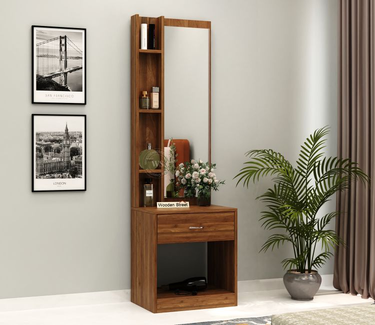 Orbit Dressing Table With Mirror (Columbian Walnut Finish) Orbit Dressing Table With Mirror in Columbian Walnut Finish