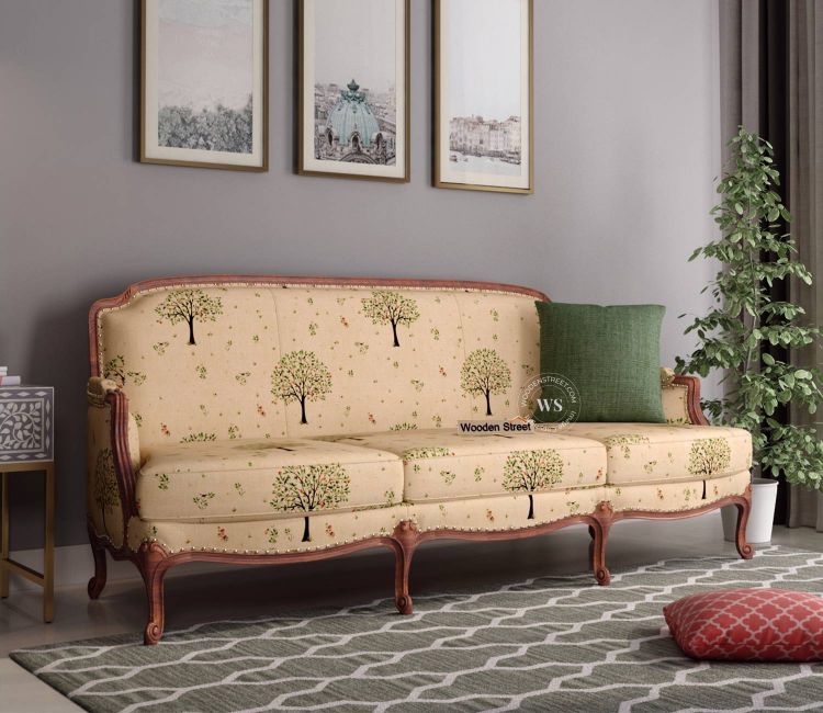 Margret 3 Seater Sofa (Cotton, Beige Pomme) Margret 3 Seater Sofa (Cotton, Beige Pomme)