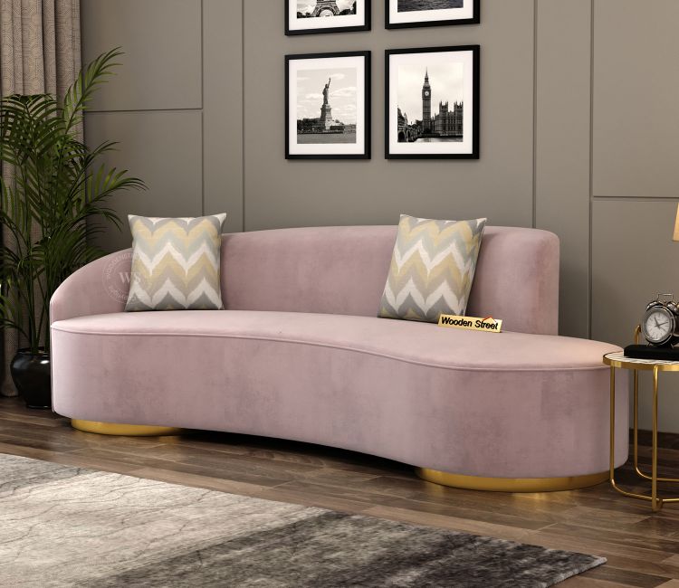 buy 3 Seater Velvet Fabric Sofa Set online price