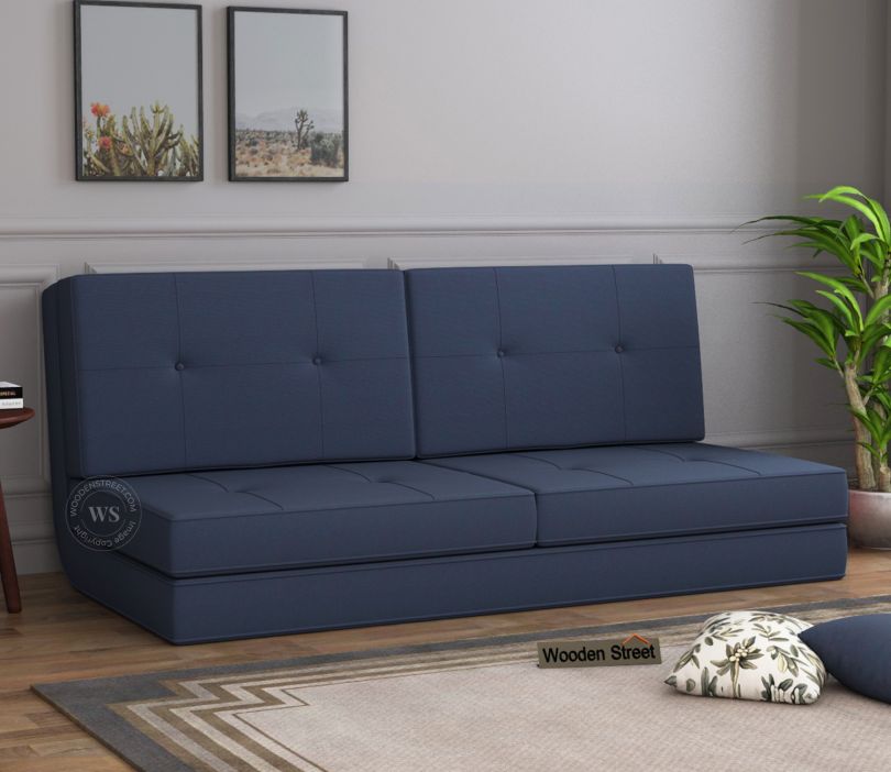 Front Image 1 - Coleman Futon Sofa Cum Bed (Two Seater, Indigo Ink)