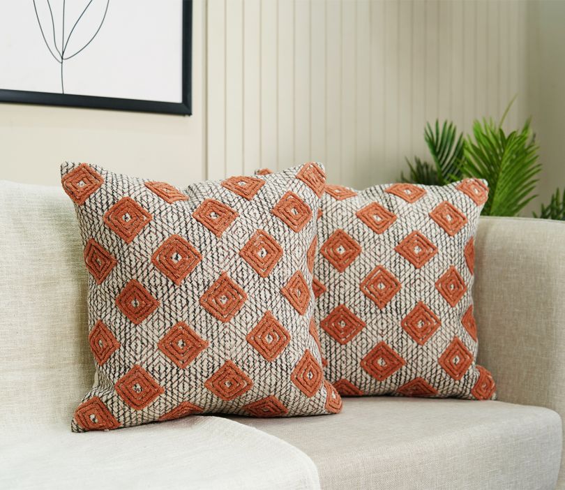 Living Room Good Quality Throw Pillows Swayam Green Cotton 30 Cm X