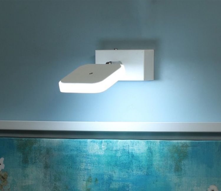 Square Steel White Metal Picture Light