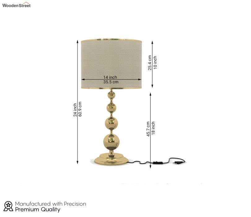 Dimension Image 1 - Zara Metal Table Lamp