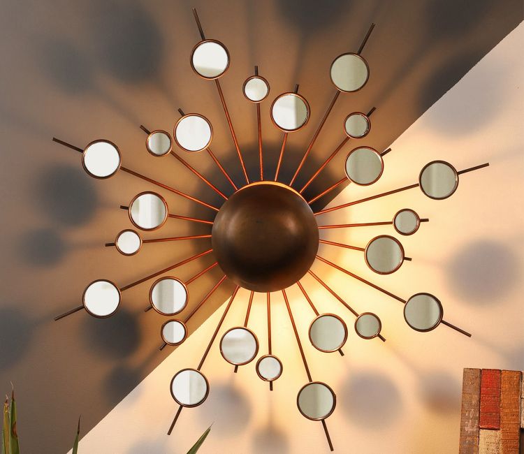 Antique Gold Mild Steel Contemporary Wall Light Lighting - Buy Wall Lights for Bedroom @WoodenStreet