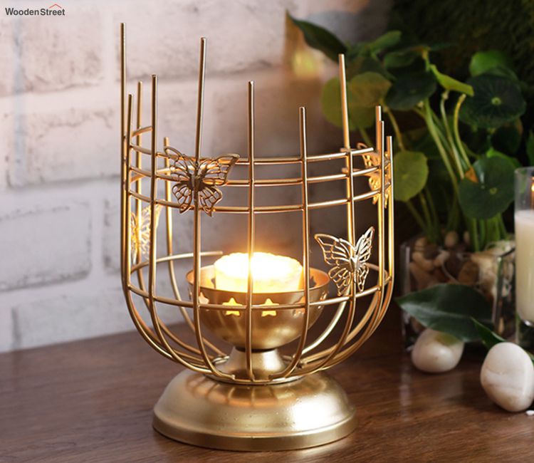 Golden Metal Tealight Candle Holder Golden Metal Tealight Candle Holder