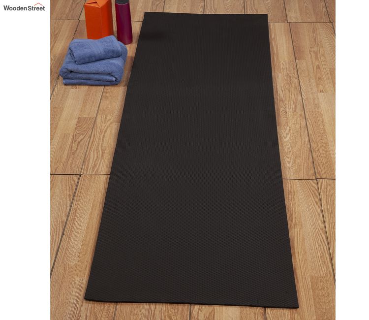 Textured Anti Skid Yoga Mat (Black) buy rubber yoga mats at best price | yoga mat online | yoga mat price | Exercise Mat | Gym Mat Online