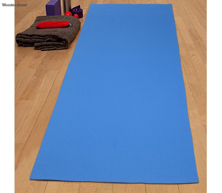 Textured Anti Skid Yoga Mat (Blue) Yoga Mat - Blue Textured Anti Skid Rubber Yoga Mat | Best Online Yoga Mat Prices | Exercise Mat | Gym Mat Online