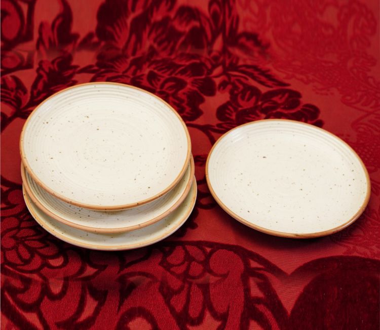 Pasta Plates - white matte finish serving ceramic plates online at low price in bangalore, mumbai | melamine plates