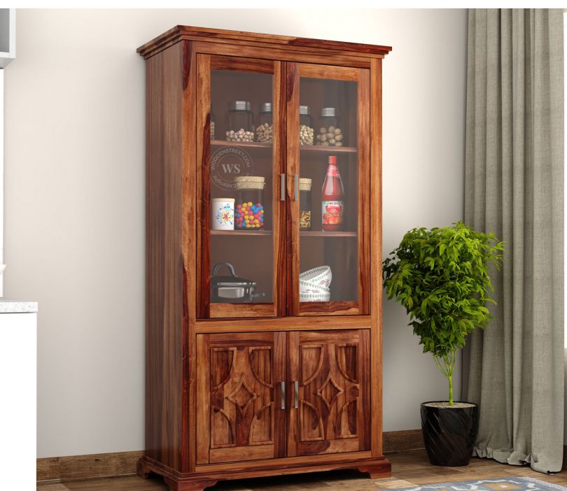 Front Image 1 - Martin Double Door Crockery Unit (Honey Finish)