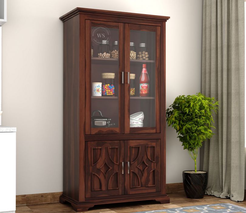 Front Image 1 - Martin Double Door Crockery Unit (Walnut Finish)