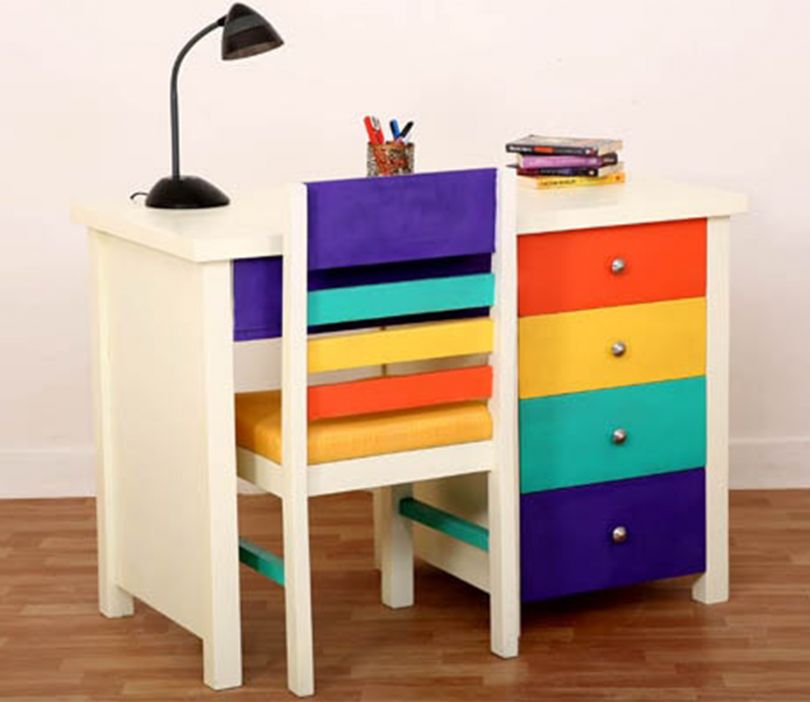 Buy Pixie Kids Study Table With Drawers (White Finish) @40% OFF