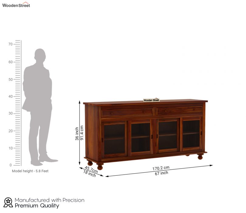 Dimension Image 1 - Pryce Kitchen Cabinet (Honey Finish)