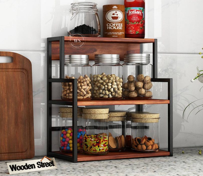 Front Image 1 - Capper Kitchen Rack (Honey Finish)