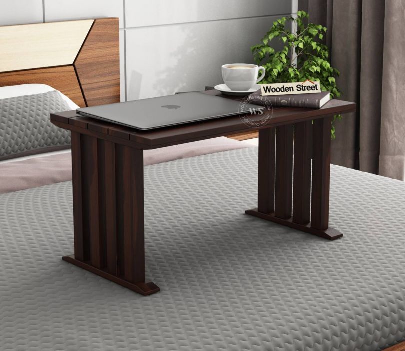 Laptop table design makong sheesham wood laptop table in walnut finish
