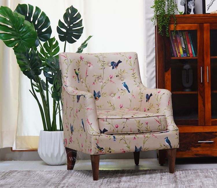 Adoree Lounge Chair (Cream Robins) Lounge Chairs - Buy Slipper Chairs Online in India at Low Prices