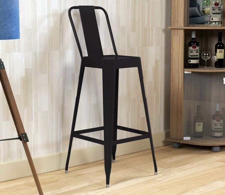 Bar Chair Wooden Stool Pepperfry Buy Stylish Iron Bar Chair (Brown