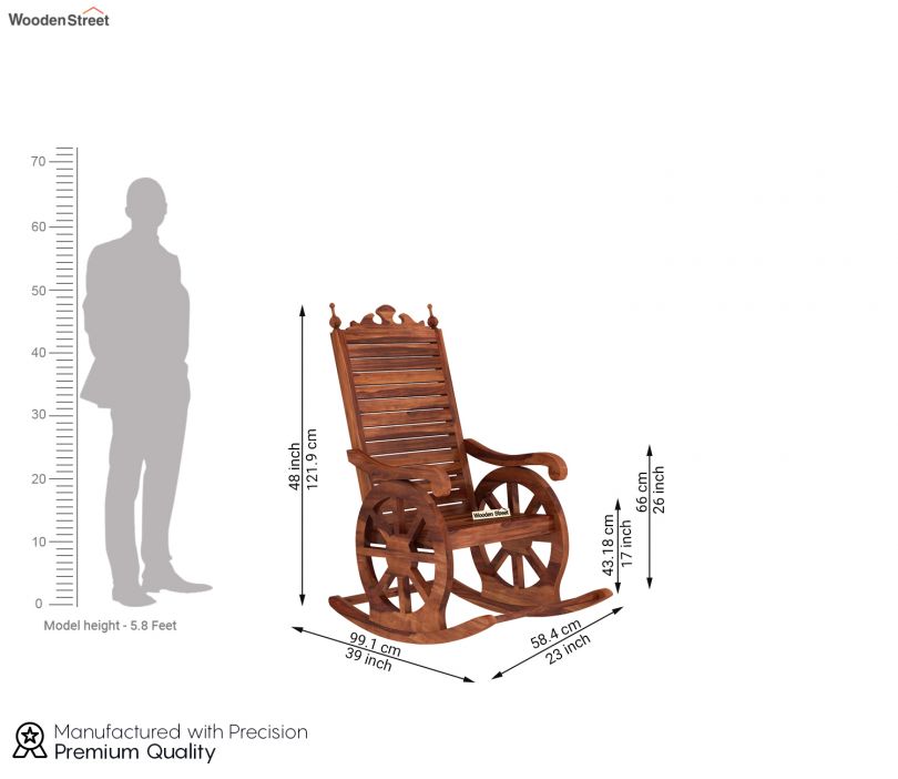 Dimension Image 1 - Silvio Rocking Chair (Honey Finish)