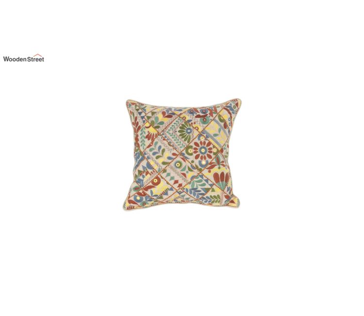 Multicolor - Block Print Cotton Sanganeri Cushion Cover 18