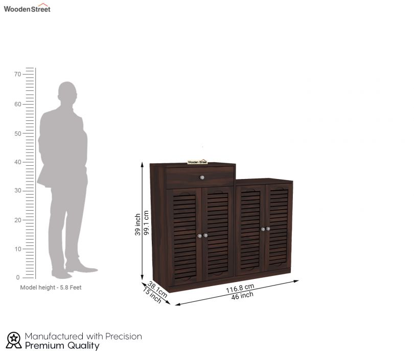 Dimension Image 1 - Augur Sheesham Wood Shoe Rack (Walnut Finish)