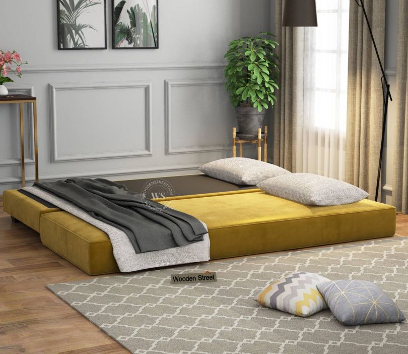 Front Image 1 - Corvis Fabric Sofa Cum Bed (Chestnut Brown)