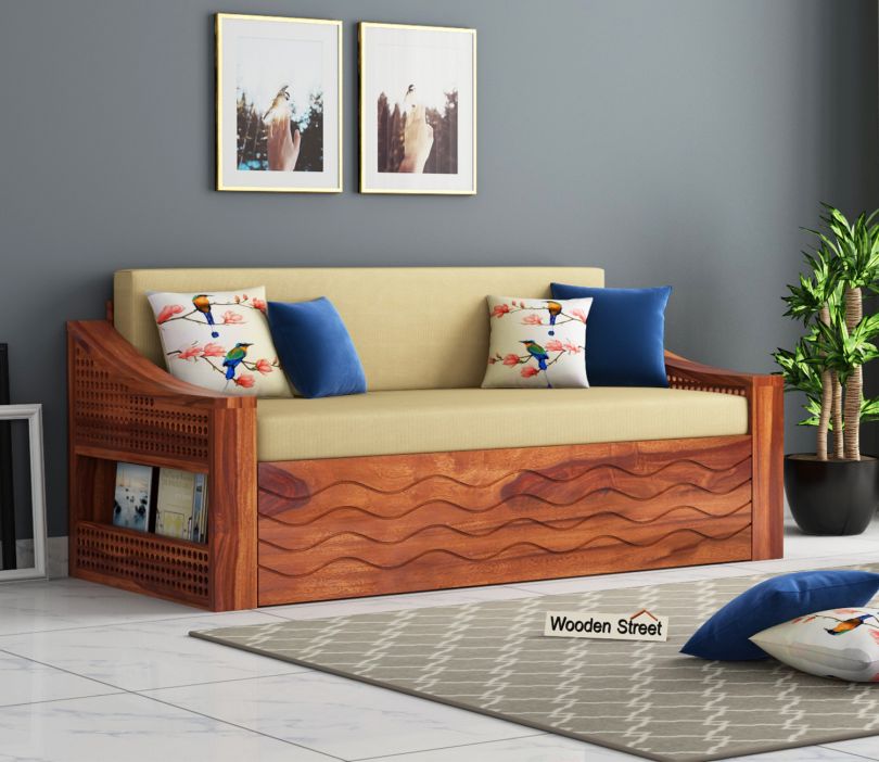 Front Image 1 - Thar Sofa Cum Bed (King Size, Honey Finish)