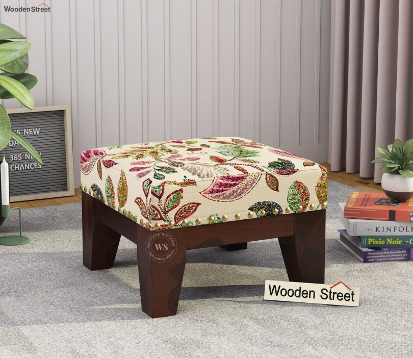 Front Image 1 - Ditor Stool (Walnut Finish, Rosy Leaf)