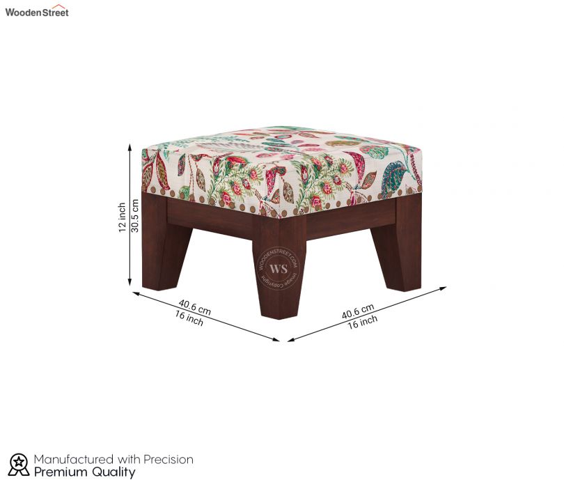 Dimension Image 1 - Ditor Stool (Walnut Finish, Rosy Leaf)