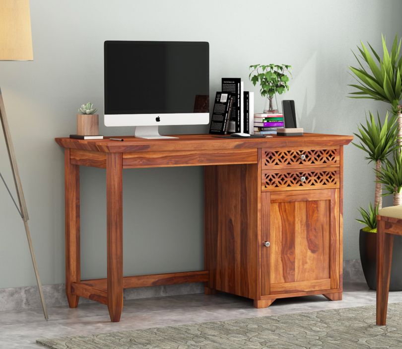 Front Image 1 - Cambrey Office Table (Honey Finish)