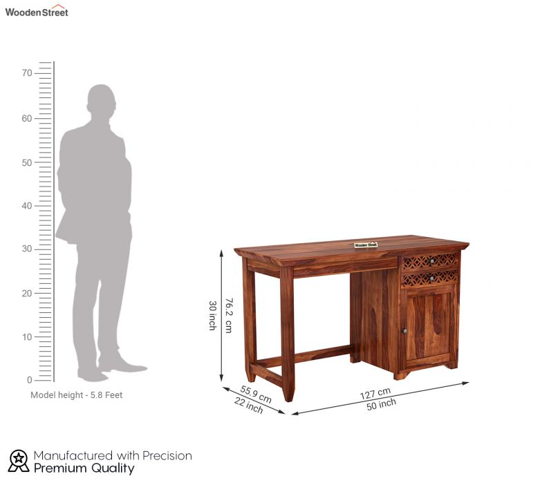 Dimension Image 1 - Cambrey Office Table (Honey Finish)