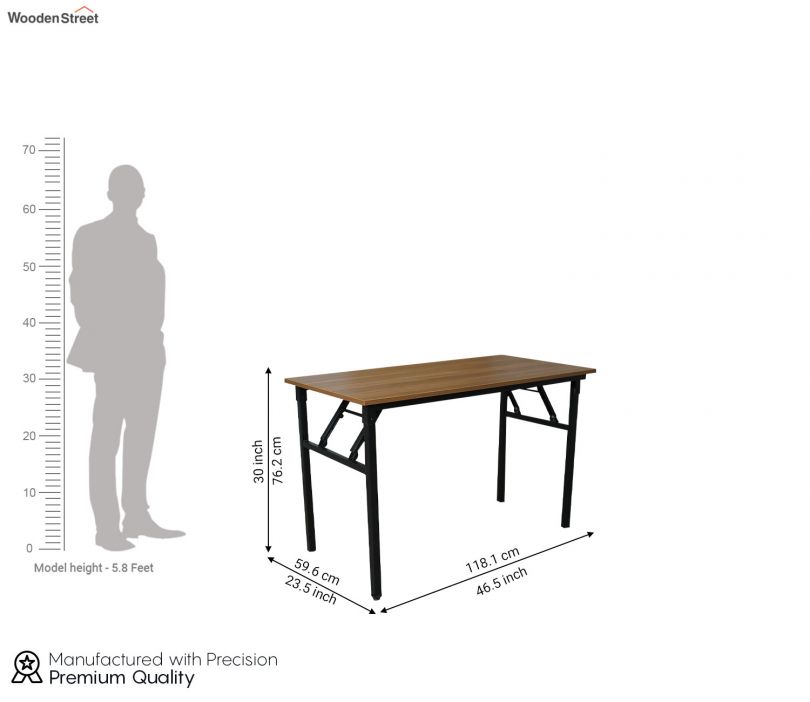Dimension Image 1 - Stellan Engineered Wood Foldable Study Table With Metal Base