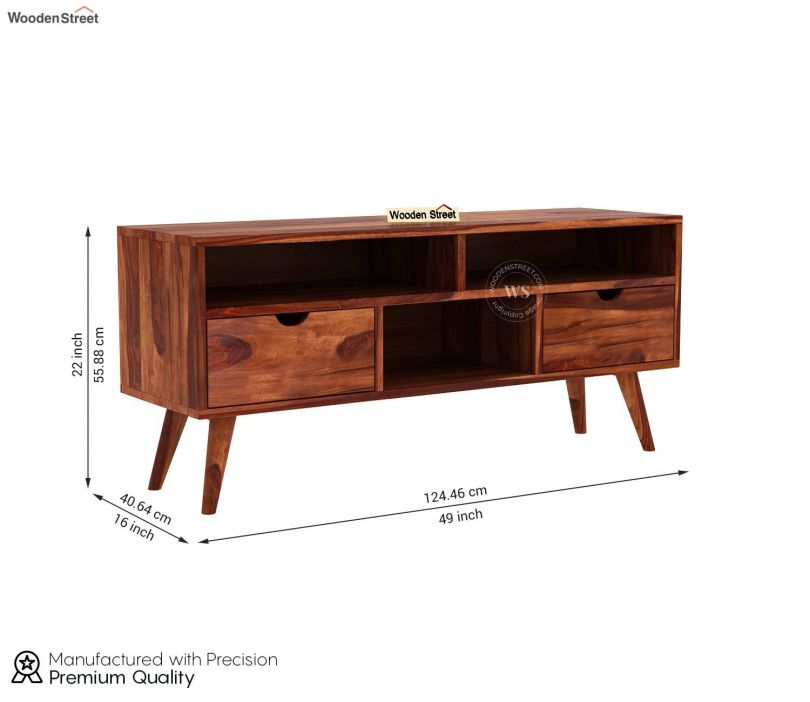 Dimension Image 1 - Lynton Small Tv Unit (Honey Finish)