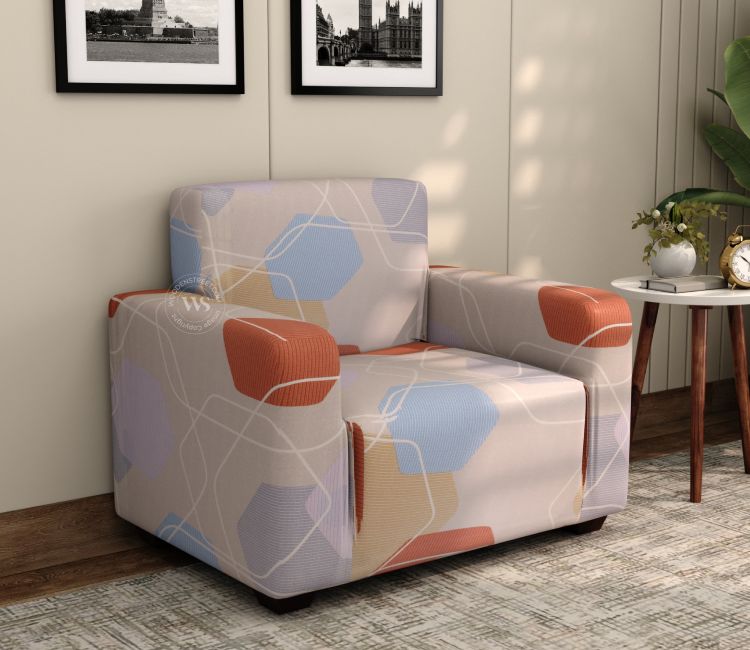 Agnus Modern Abstract Printed Polyester Spandex 1 Seater Sofa Cover (Multi Colour) Sofa covers Online - Buy 3 seater sofa cover