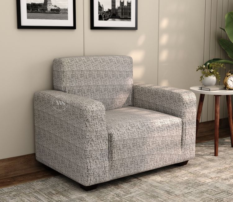 Hester Classic Textured Solid Colored Polyester Spandex 1 Seater Sofa Cover (Grey) Sofa covers Online - Buy 3 seater sofa cover