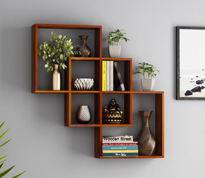Front Image 1 - Grizzo Wall Shelf (Honey Finish)