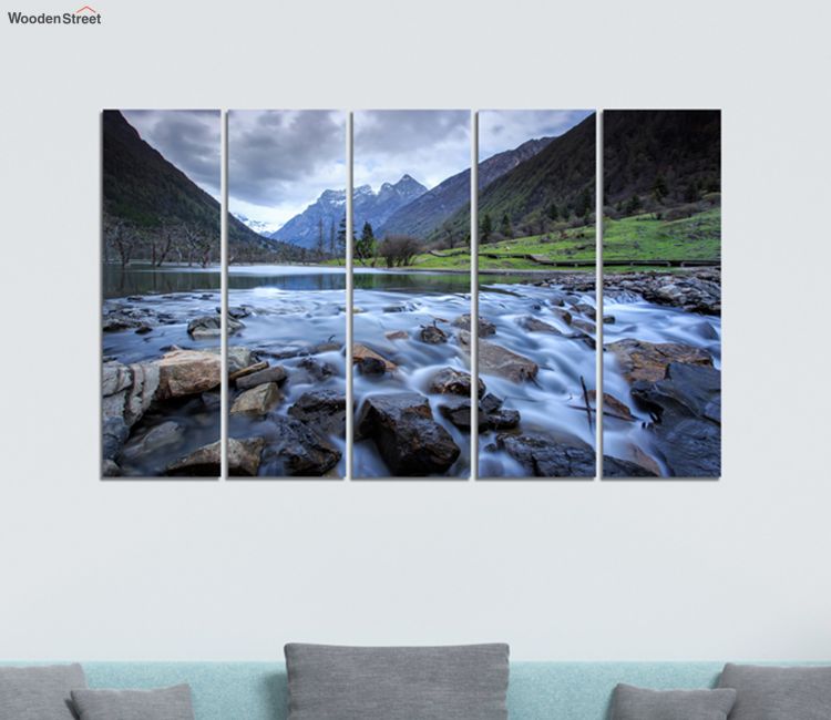 Admirable Nature Velvet Laminated Art Panels - Set of 5 Frames Admirable Nature Velvet Laminated Art Panels - Set of 5 Frames | shop wall panels for living room