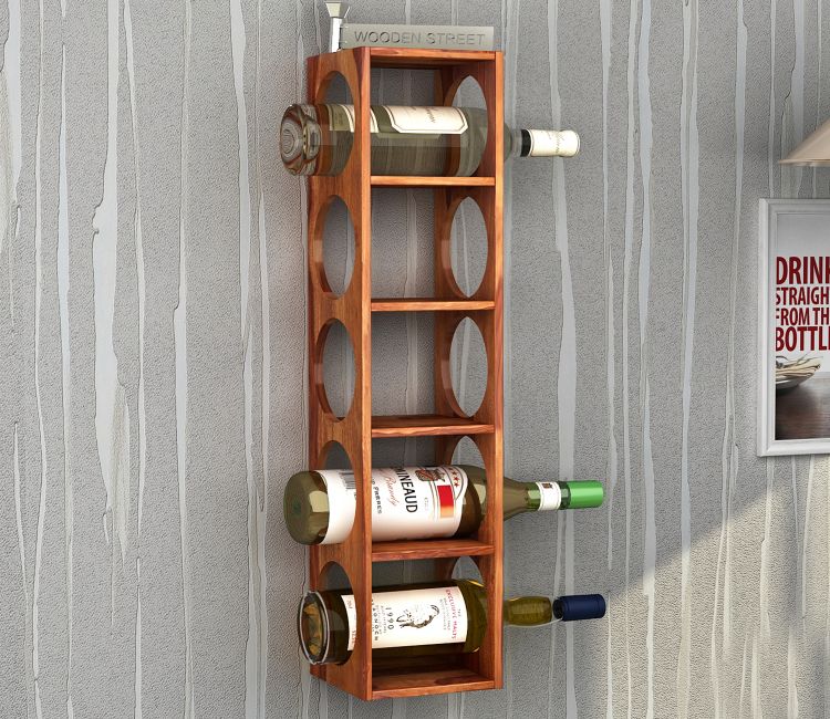Buy Osborn Wine Rack (Teak Finish) @40% OFF Online | Wooden Street