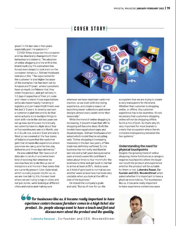 Woodenstreet Phygital magazine