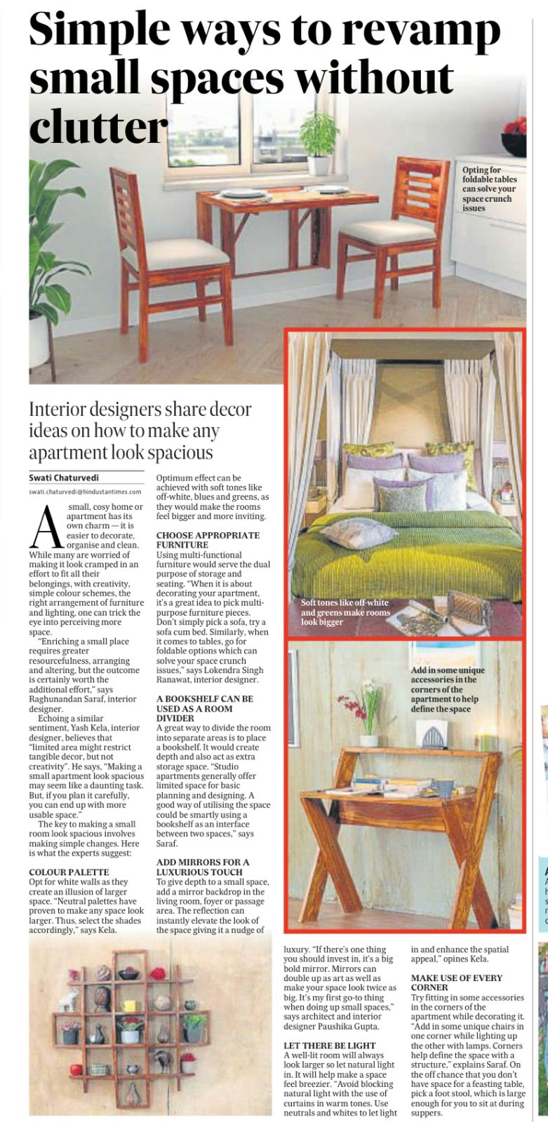 Woodenstreet Hindustan Times Story on views of Mr. Lokendra Singh Ranawat