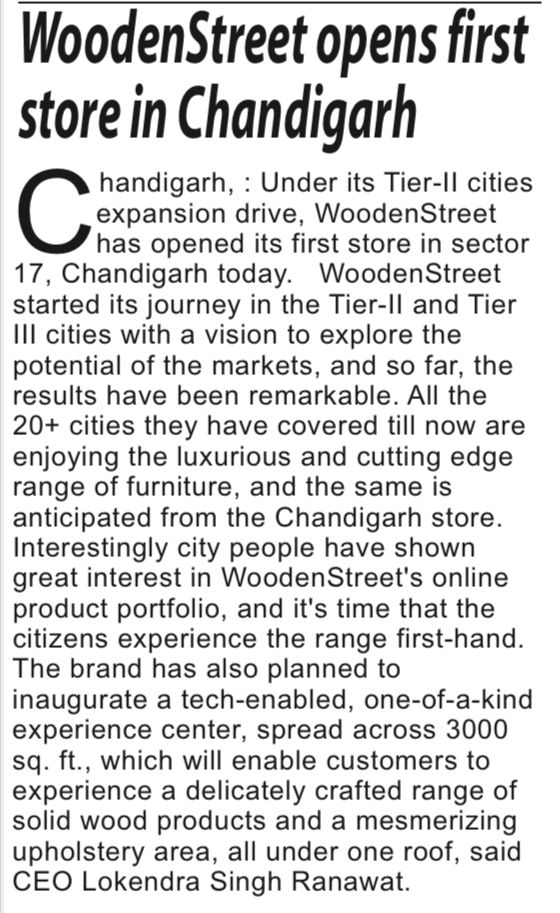 woodenstreet yugmarg news
